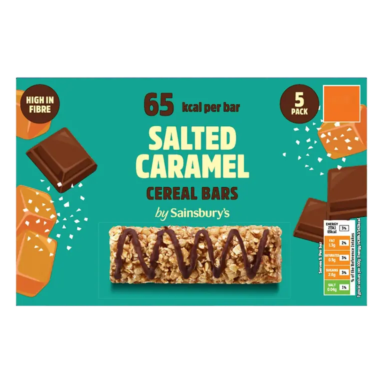 5 Salted Caramel Cereal Bars 95g