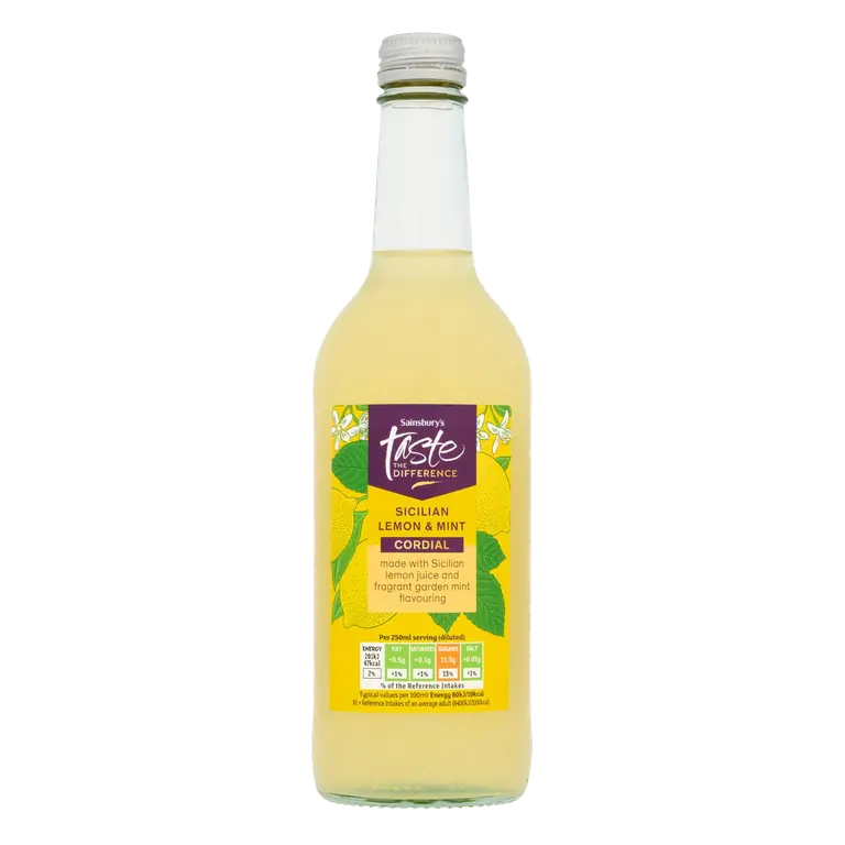 500ml Sicilian Lemon & Mint Cordial, Taste the Difference