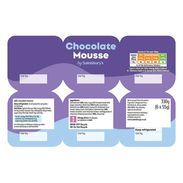 6 x 55g Chocolate Mousse