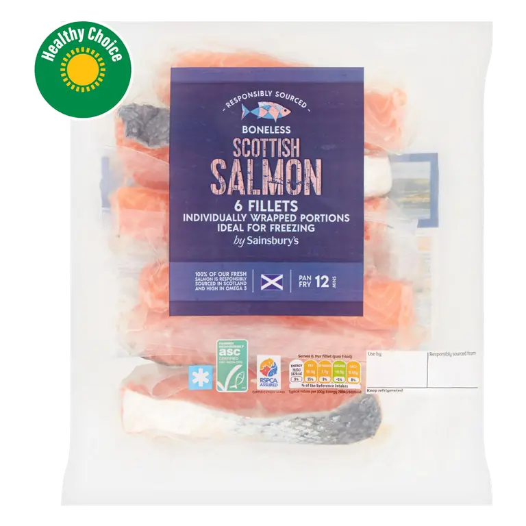 6 x Boneless Scottish Salmon Fillets 720g