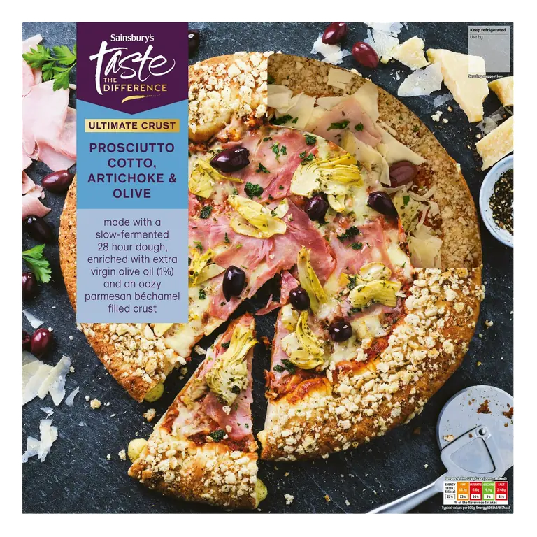 670g Ultimate Crust Prosciutto Cotto, Artichoke & Olive Pizza, Taste the Difference