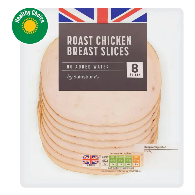 8 British Roast Chicken Breast Slices 135g