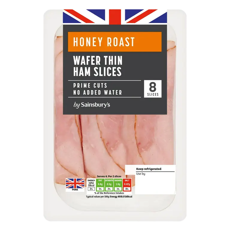8 Honey Roast Wafer Thin Ham Slices 120g