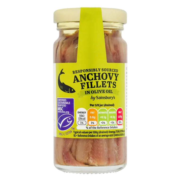 Anchovy Fillets in Olive Oil 100g (60g*)