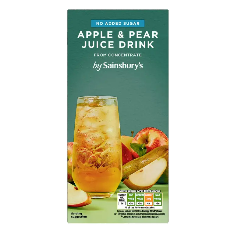 Apple & Pear Juice Drink, No Added Sugar 1L