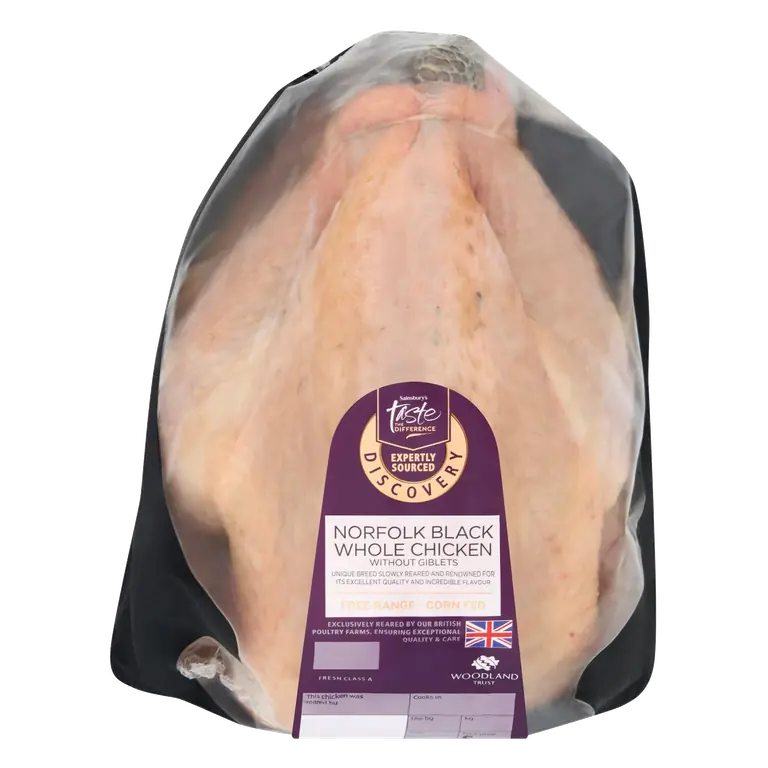 (Approx. 1.65kg) Free Range Norfolk Black Corn Fed British Whole Chicken
