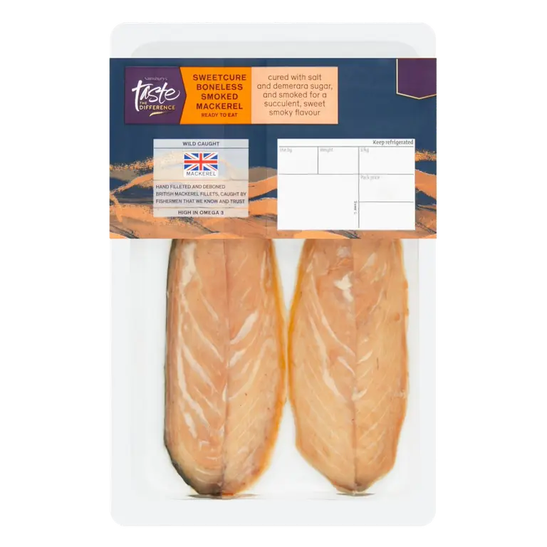 (Approx. 165g) Ready to Eat Sweetcure Boneless Hot Smoked Mackerel, Taste the Difference