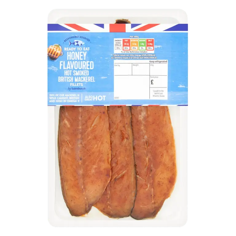 (Approx. 215g) Ready to Eat Honey Hot Smoked Mackerel