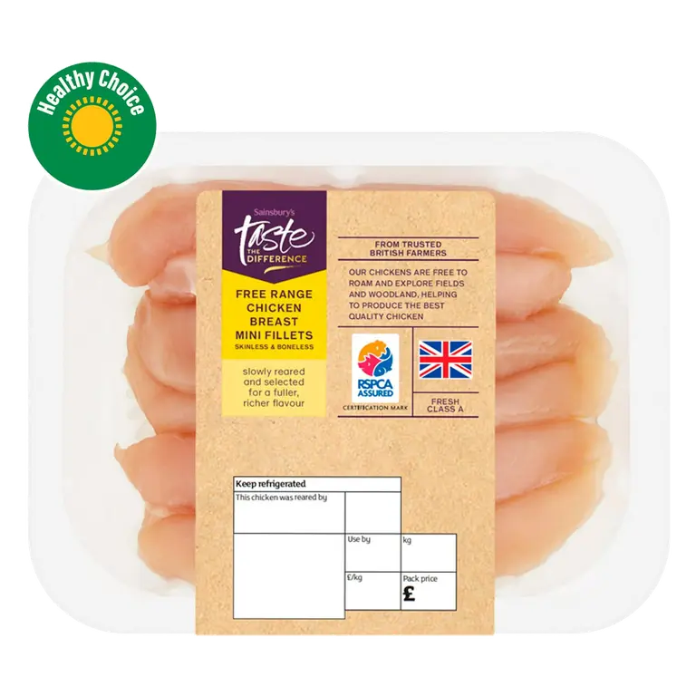 (Approx. 240g) British Free Range Chicken Breast Mini Fillets, Taste the Difference