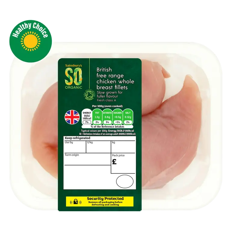 (Approx. 325g) British Free Range Chicken Breast Fillets, SO Organic