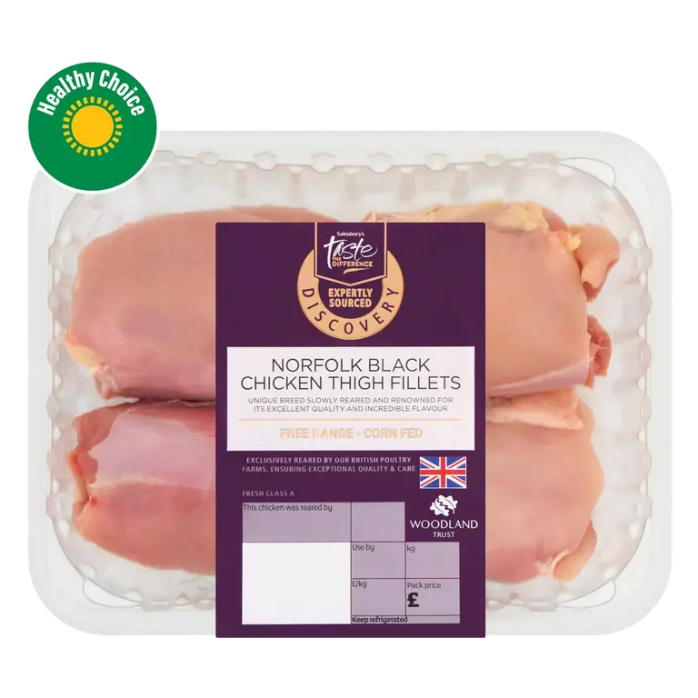 (Approx. 360g) British Free Range Norfolk Black Corn Fed Chicken Thigh Fillets