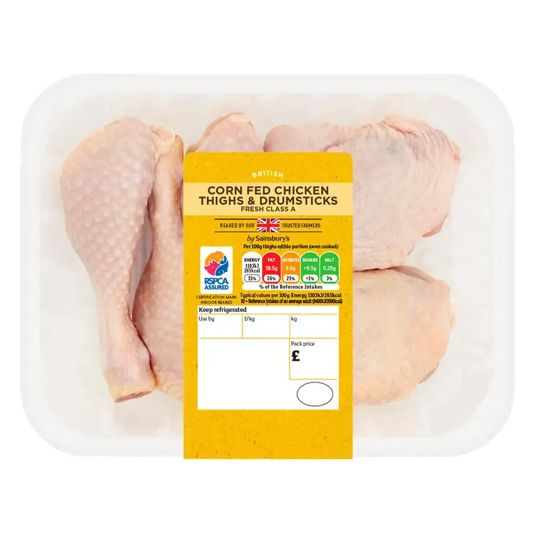 (Approx. 550g) British Corn Fed Chicken Thigh & Drumsticks
