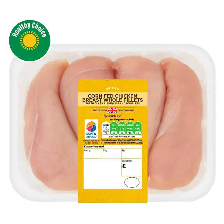 (Approx. 695g) British Corn Fed Chicken Breast Fillets
