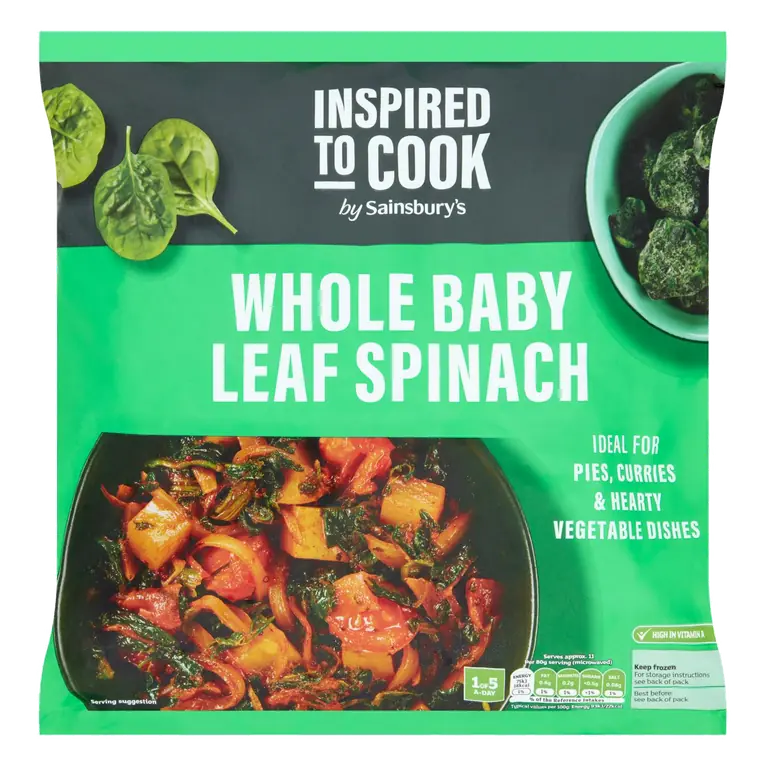 Baby Whole Leaf Spinach 900g