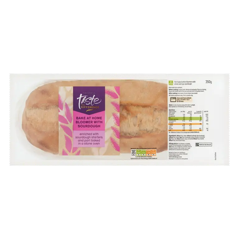 Bake at Home Bread Bloomer With Sourdough, Taste the Difference 350g