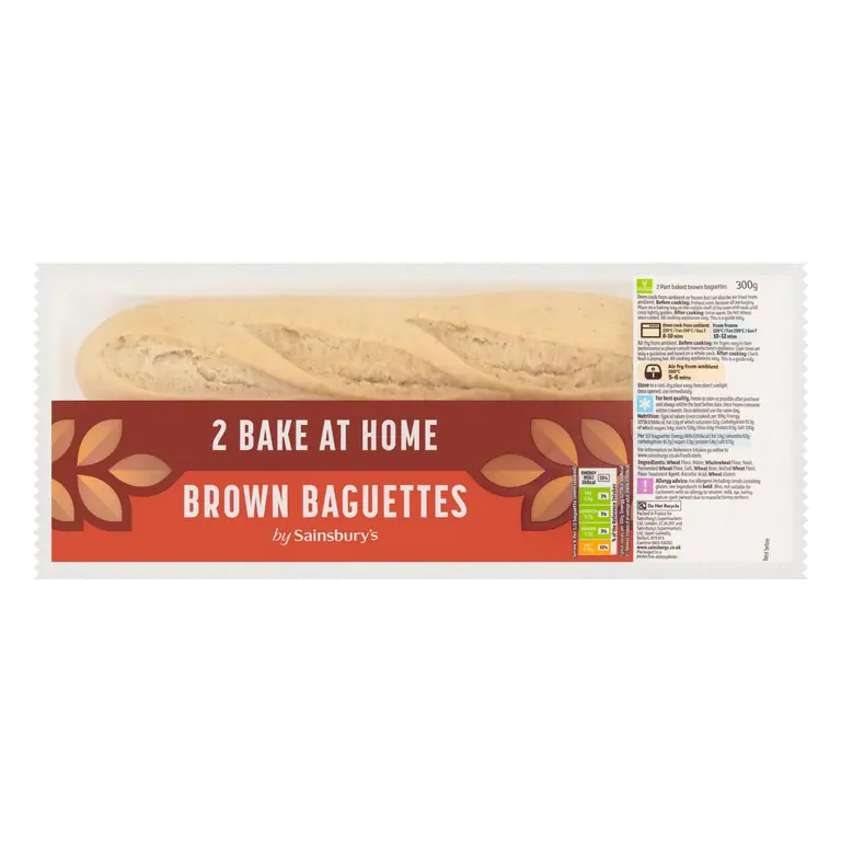 Bake at Home Brown Baguettes x2