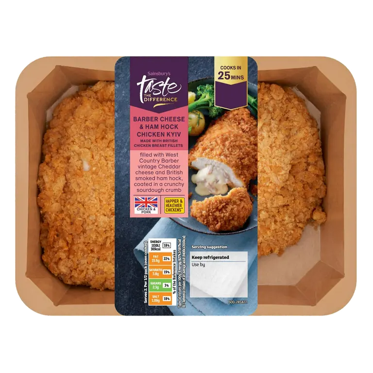 Barber Cheese & Ham Hock Chicken Kyiv, Taste the Difference 385g