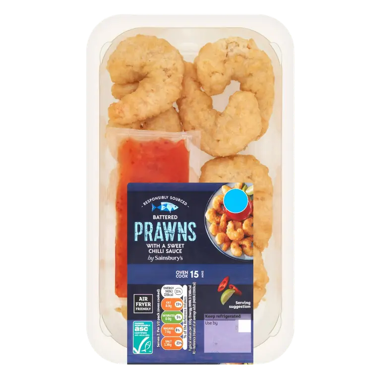 Battered ASC King Prawns with a Sweet Chilli Sauce 200g