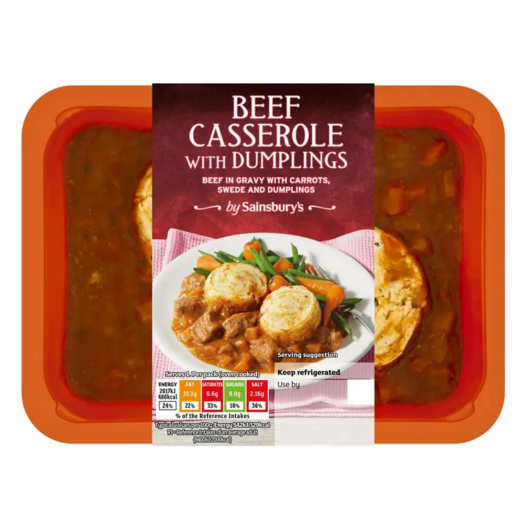 Beef Casserole with Dumplings 400g (Serves 1)