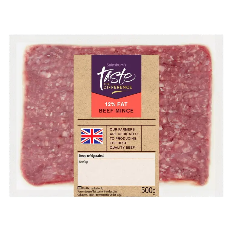 Beef Mince 12% Fat , Taste the Difference 500g
