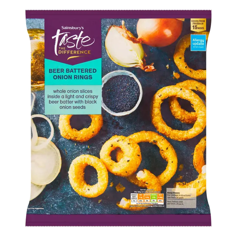 Beer Battered Onion Rings, Taste the Difference 375g
