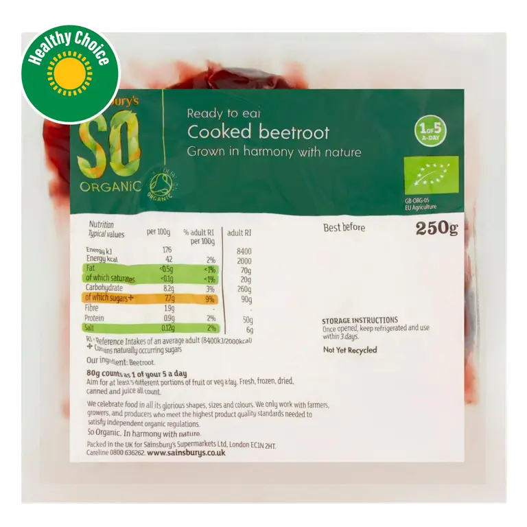 Beetroot Vacuum Pack, SO Organic 250g