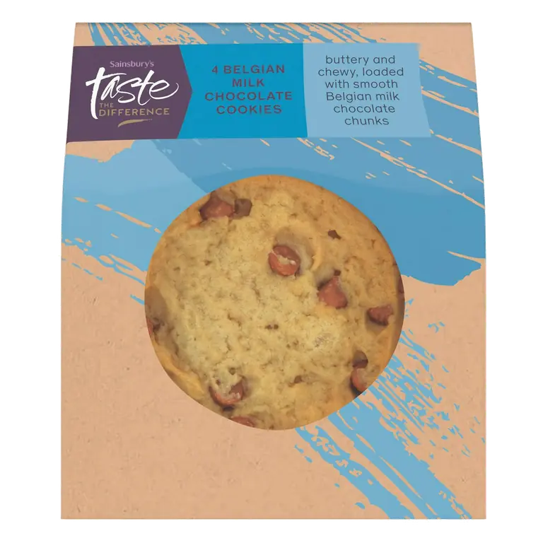 Belgian Milk Chocolate Cookies, Taste the Difference x4