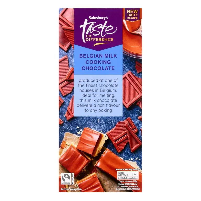 Belgian Milk Cooking Chocolate, Taste the Difference 100g