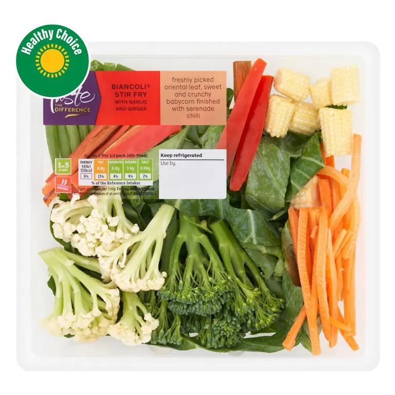 Biancoli Stir Fry with Garlic & Ginger, Taste the Difference 220g