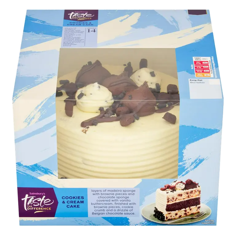 Birthday & Celebration Cookies & Cream Cake, Taste the Difference 950g