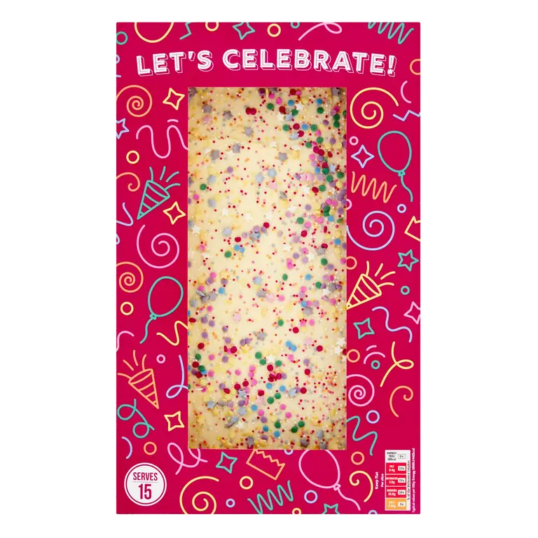 Birthday Celebration Madeira Tray Bake Cake 645g (Serves 15)