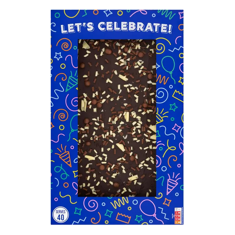 Birthday Celebration Mega Chocolate Tray Bake Cake 1.69kg (Serves 40)