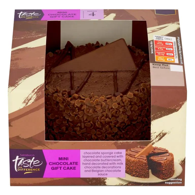 Birthday & Celebration Mini Chocolate Gift Cake, Taste the Difference 255g
