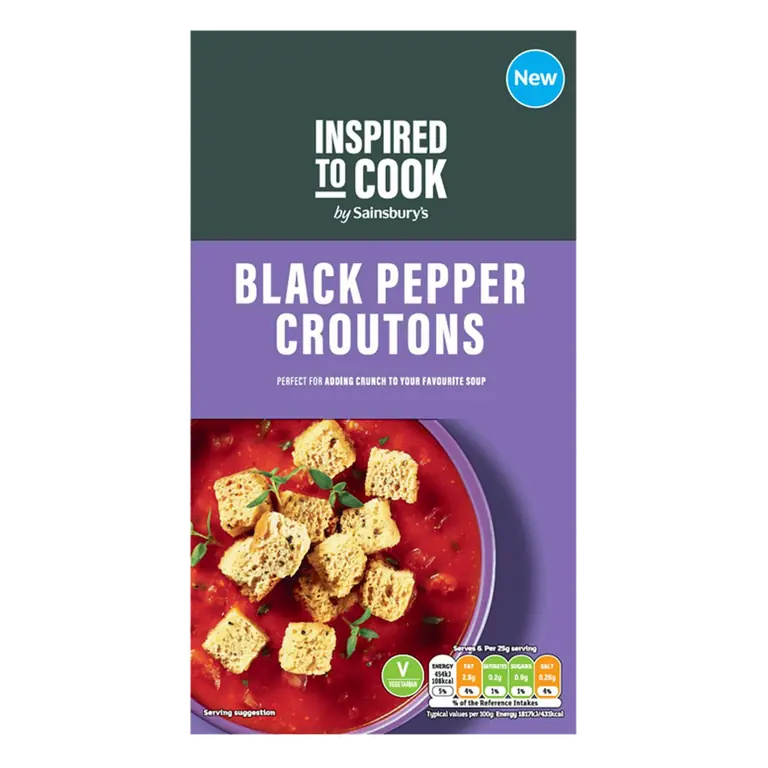 Black Pepper Croutons, Inspired to Cook 150g