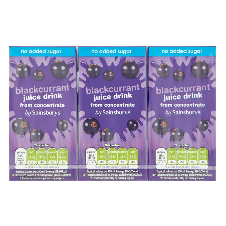 Blackcurrant, No Added Sugar 3x200ml