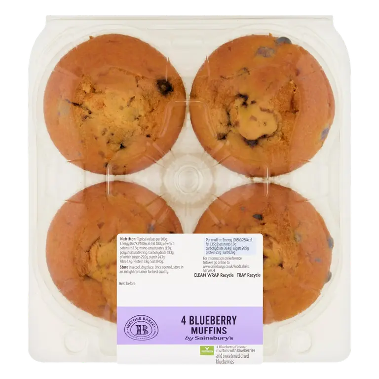Blueberry Muffins x4