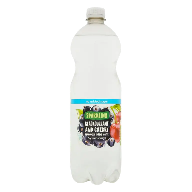 Bottled Sparkling Flavoured Water, Blackcurrant & Cherry 1L