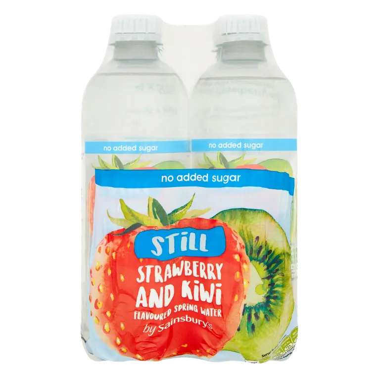 Bottled Still Flavoured Water Strawberry & Kiwi, No Added Sugar 4x500ml