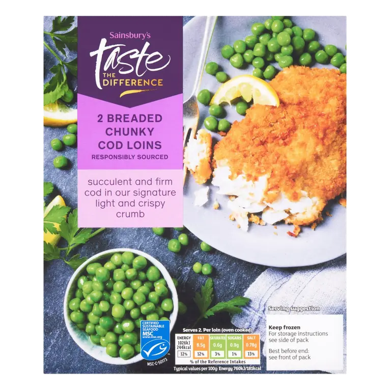 Breaded Chunky Cod Loins, Taste the Difference x2 300g
