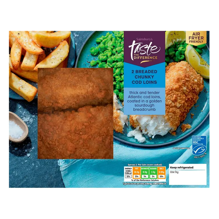 Breaded Chunky MSC Cod Loins, Taste the Difference x2 350g