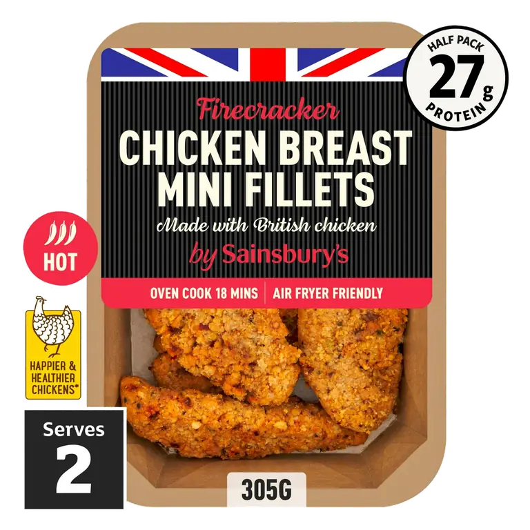 Breaded Firecracker British Fresh Chicken Breast Mini Fillets 305g