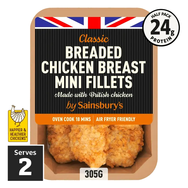 Breaded Fresh British Chicken Mini Fillets 305g
