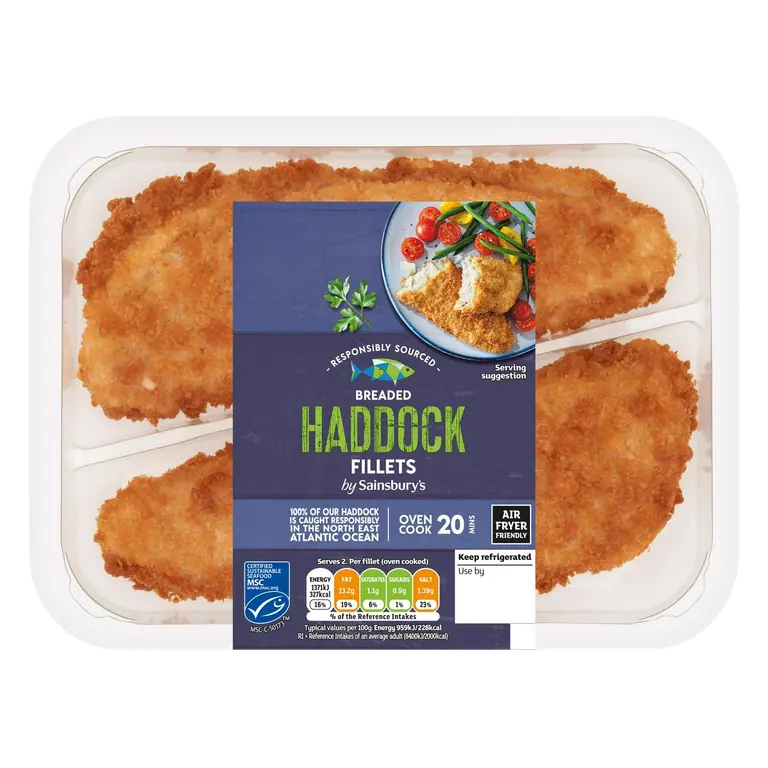 Breaded MSC Haddock Fillets x2 300g