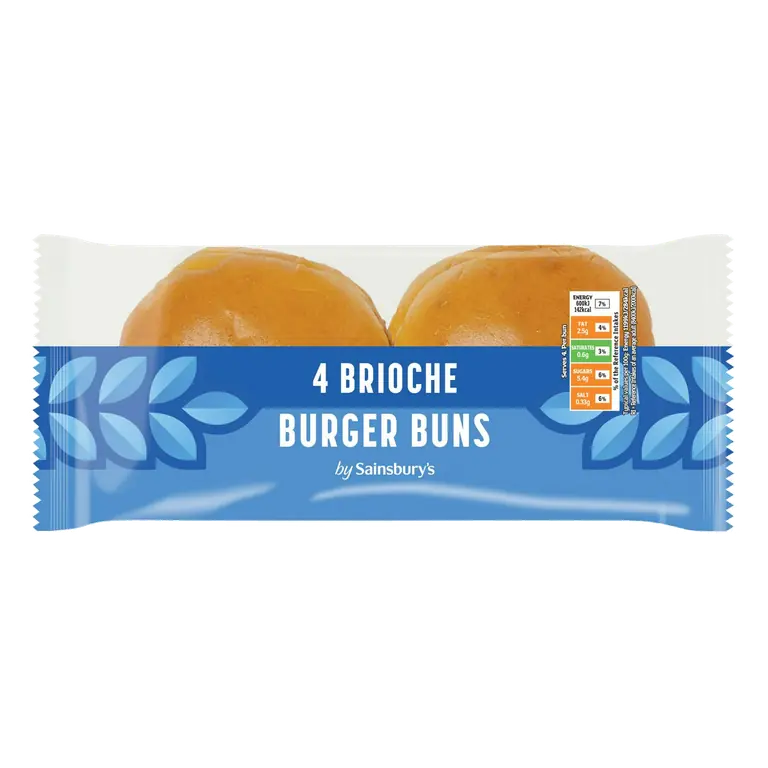 Brioche Burger Buns Rolls x4