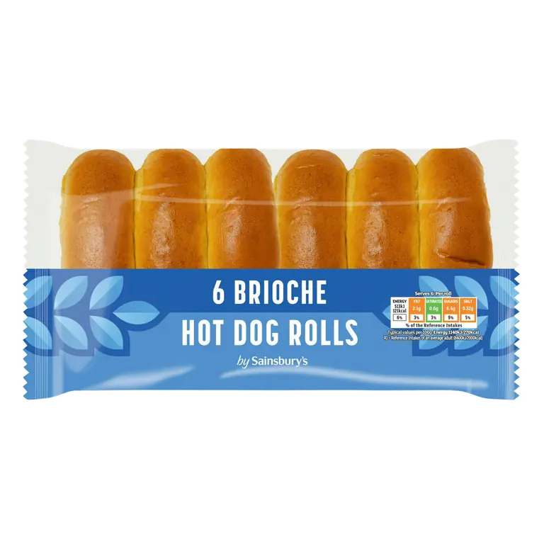 Brioche Hot Dog Rolls x6