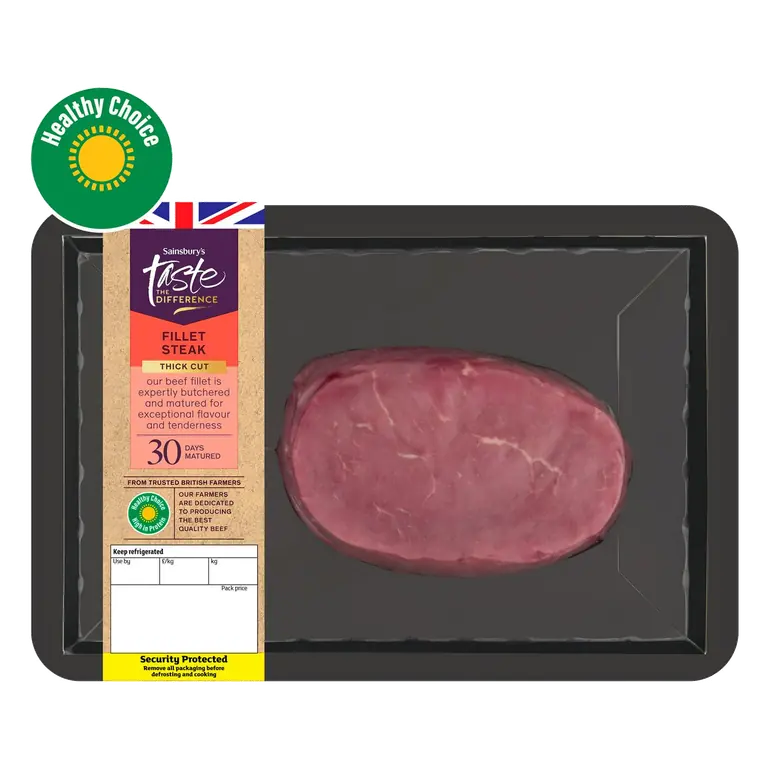 British Beef Thick Cut Fillet Steak, Taste the Difference x1 (Approx. 250g)