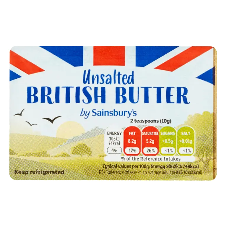 British Butter, Unsalted 250g