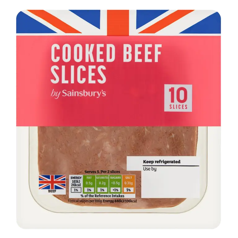 British Cooked Beef Slices x10 115g