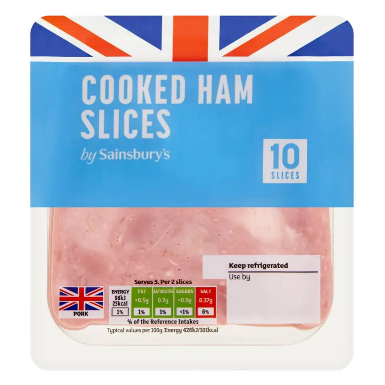 British Cooked Ham Slices x10 115g