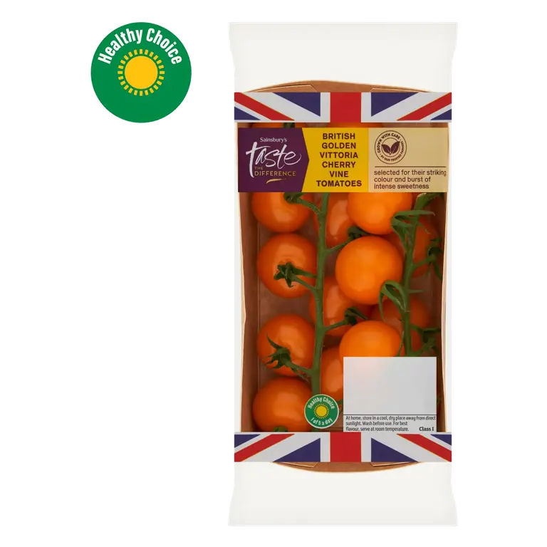 British Golden Vittoria Cherry Vine Tomatoes, Taste the Difference